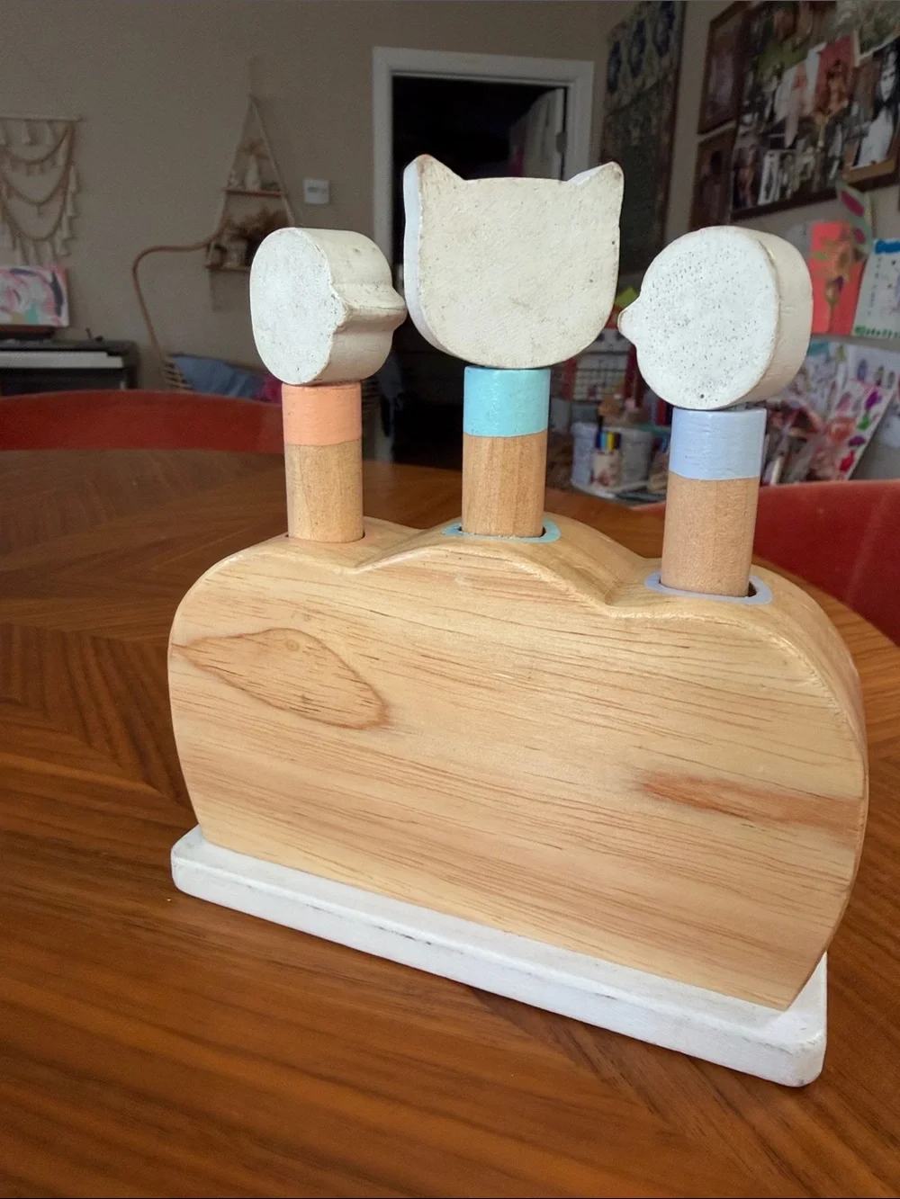 Cute French wood spring toy animals bugs